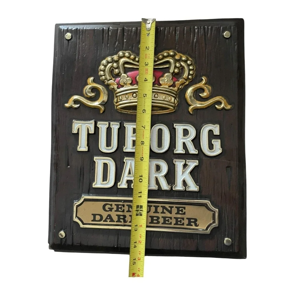 Vintage‎ Tuborg Dark Genuine Dark Beer Brewery Advertising Sign Plaque